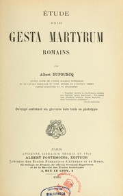 Cover of: Étude sur les Gesta martyrum romains
