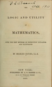 Cover of: The logic and utility of mathematics