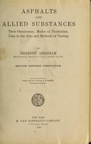 Cover of: Asphalts and allied substances by Herbert Abraham