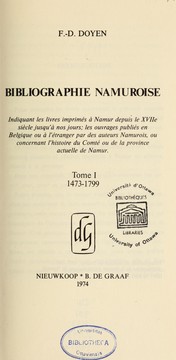 Bibliographie namuroise \ by François Désiré Doyen
