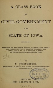 Cover of: A class book of civil government of the state of Iowa
