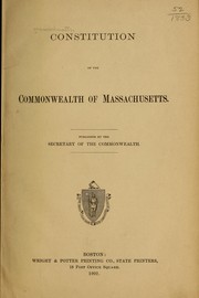 Cover of: Constitution of the commonwealth of Massachusetts by Massachusetts