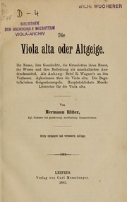 Cover of: Die Viola alta oder Altgeige