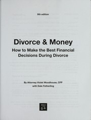 Cover of: Divorce and money by Violet Woodhouse, Violet Woodhouse