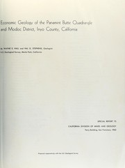 Cover of: Economic geology of the Panamint Butte quadrangle and Modoc district, Inyo County, California by Wayne Everett Hall