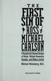 Cover of: The first sin of Ross Michael Carlson by Michael P. Weissberg