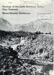 Geology of the Little Antelope Valley clay deposits, Mono County, California by George B. Cleveland