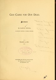 Cover of: God cares for our dead... | David Swing