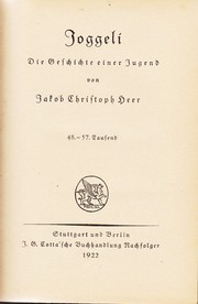 Cover of: Joggeli: die Geschichte einer Jugend