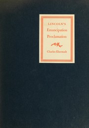 Cover of: Lincoln's Emancipation proclamation