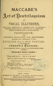 Cover of: Maccabe's art of ventriloquism and vocal illusions