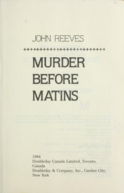 Cover of: Murder before matins