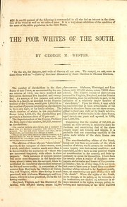 The poor whites of the South by George M. Weston