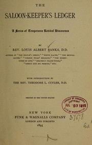 Cover of: The saloon-keeper's ledger: a series of temperance revival discourses