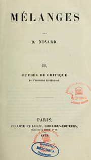 Cover of: Mélanges