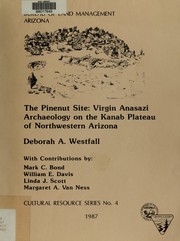 Cover of: The Pinenut Site: virgin Anasazi archaeology on the Kanab Plateau of northwestern Arizona