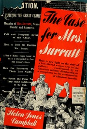 Cover of: The case for Mrs. Surratt