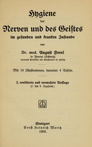 Cover of: Hygiene der Nerven und des Geistes by Auguste Forel