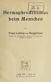 Cover of: Hermaphroditismus beim Menschen by Franz Ludwig von Neugebauer