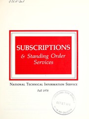 Cover of: Subscriptions & sending order services. by United States. National Technical Information Service.