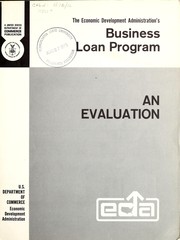 Cover of: An evaluation of the Economic Development Administration's business loan program