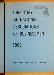 Cover of: Directory of national associations of businessmen