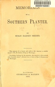 Cover of: Memorials of a southern planter
