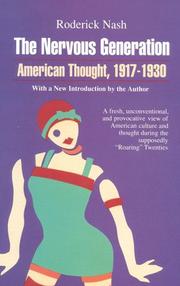 Cover of: nervous generation: American thought, 1917-1930