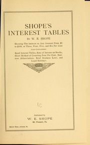 Cover of: Shope's interest tables by William Elmer Shope