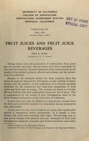 Cover of: Fruit juices and fruit juice beverages