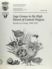 Cover of: Sage grouse in the High Desert of central Oregon