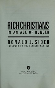 Cover of: Rich Christians in an age of hunger