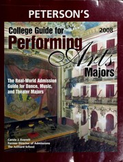 Cover of: Peterson's college guide for performing arts majors, 2008
