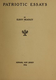 Cover of: Patriotic essays by Elroy Headley