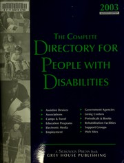 Cover of: The Complete directory for people with disabilities: a comprehensive source book for individuals and professionals