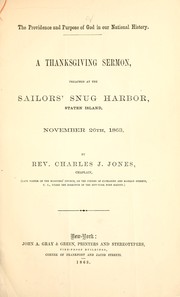 Cover of: The providence and purpose of God in our national history by by Charles J. Jones