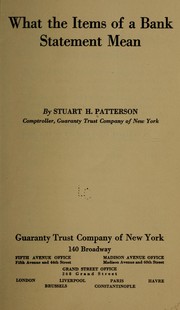 Cover of: What the items of a bank statement mean by Stuart H. Patterson