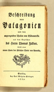 Cover of: Beschreibung von Patagonien und den angrenzenden Theilen von Südamerika by Falkner, Thomas