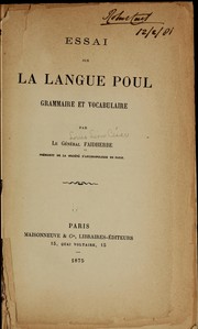 Cover of: Essai sur la langue poul: grammaire et vocabulaire