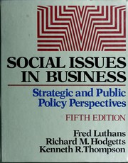 Cover of: Social issues in business by Fred Luthans