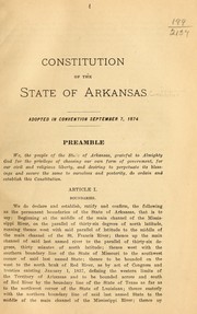 Cover of: Constitution of the state of Arkansas