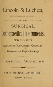 Cover of: Fine surgical and orthopaedical instruments, trusses... by Lincoln & Luchesi
