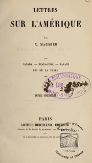 Cover of: Lettres sur l'Amérique \