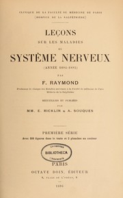Cover of: Leçons sur les maladies du système nerveux by Fulgence Raymond