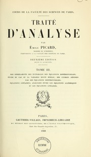 Cover of: Traite d'analyse by Emile Picard