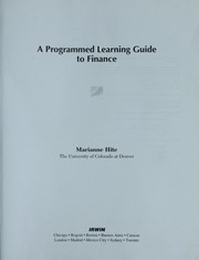 Cover of: A programmed learning guide to finance
