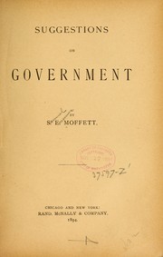 Cover of: Suggestions on government | Moffett, Samuel Erasmus