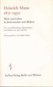 Cover of: Heinrich Mann, 1871-1950 by Heinrich Mann