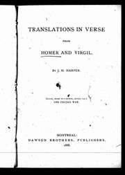 Cover of: Translations in verse from Homer and Virgil by Όμηρος