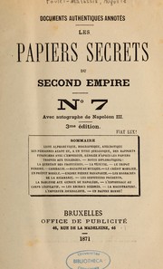 Cover of: Les Papiers secrets du Second Empire by Auguste Poulet-Malassis